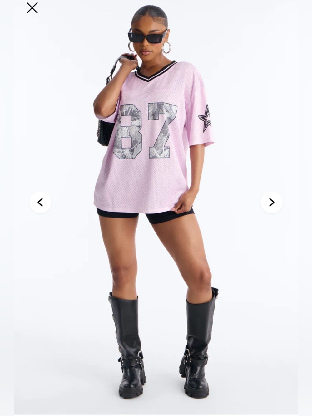 Fashion Nova Pink Camo Jersey Large Short Sleeve